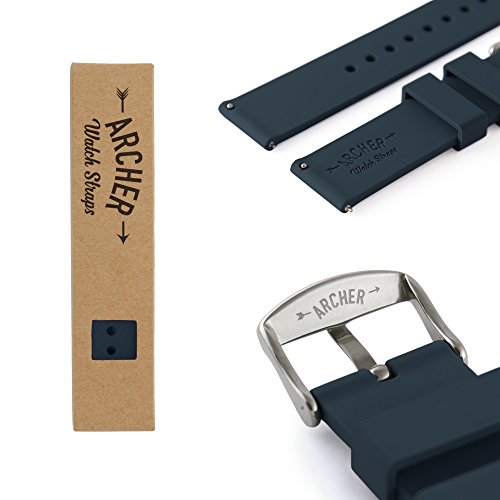 Archer Watch Straps - Correas Reloj Silicona de Liberación Rápida para Hombre y Mujer (Azul Noche, 22mm) Archer Watch Straps - Correas Reloj Silicona de Liberación Rápida para Hombre y Mujer (Azul Noche, 22mm)