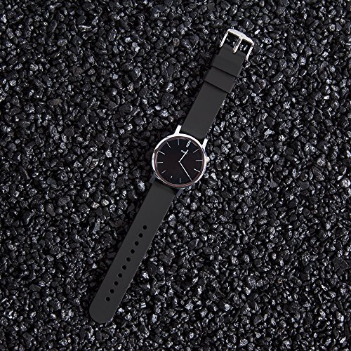 Archer Watch Straps - Correas Reloj Silicona de Liberación Rápida para Hombre y Mujer (Negro, 20mm)