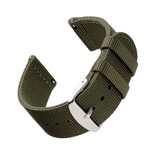 Archer Watch Straps | Repuesto de Correa de Reloj de Nailon para Hombre y Mujer, Correa Fácil de Abrochar para Relojes y Smartwatch | Verde Oliva, 20mm Archer Watch Straps | Repuesto de Correa de Reloj de Nailon para Hombre y Mujer, Correa Fácil de Abrochar para Relojes y Smartwatch | Verde Oliva, 20mm