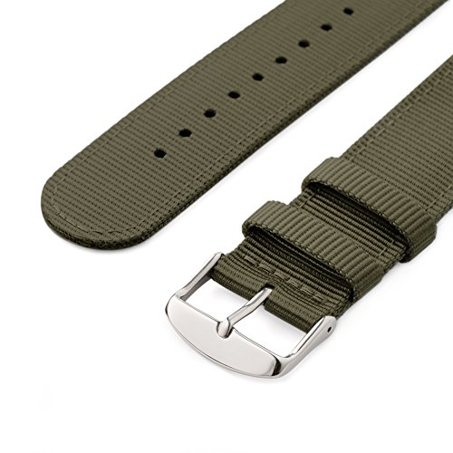 Archer Watch Straps | Repuesto de Correa de Reloj de Nailon para Hombre y Mujer, Correa Fácil de Abrochar para Relojes y Smartwatch | Verde Oliva, 20mm