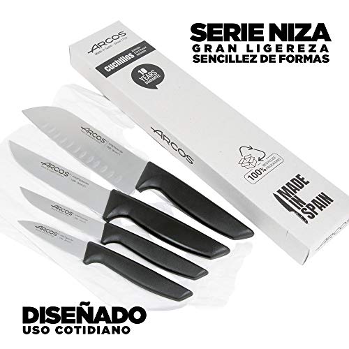 Arcos Juego Cuchillos Cocina Profesionales| Cuchillos Cocina Profesional | 4 pzas | Cuchillos Acero Inoxidable Mango Negro | Utensilios de Cocina | Cuchillo japones Santoku | lavavajillas Arcos Juego Cuchillos Cocina Profesionales| Cuchillos Cocina Profesional | 4 pzas | Cuchillos Acero Inoxidable Mango Negro | Utensilios de Cocina | Cuchillo japones Santoku | lavavajillas
