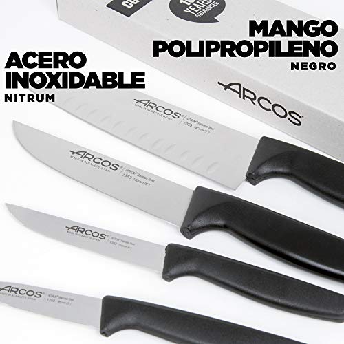 Arcos Juego Cuchillos Cocina Profesionales| Cuchillos Cocina Profesional | 4 pzas | Cuchillos Acero Inoxidable Mango Negro | Utensilios de Cocina | Cuchillo japones Santoku | lavavajillas Arcos Juego Cuchillos Cocina Profesionales| Cuchillos Cocina Profesional | 4 pzas | Cuchillos Acero Inoxidable Mango Negro | Utensilios de Cocina | Cuchillo japones Santoku | lavavajillas