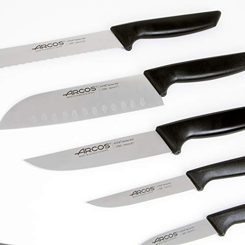 Arcos Juego Cuchillos Cocina Profesionales| Cuchillos Cocina Profesional | 5 pzas | Cuchillos Acero Inoxidable Mango Negro | Utensilios de Cocina | Cuchillo japones Santoku | lavavajillas Arcos Juego Cuchillos Cocina Profesionales| Cuchillos Cocina Profesional | 5 pzas | Cuchillos Acero Inoxidable Mango Negro | Utensilios de Cocina | Cuchillo japones Santoku | lavavajillas