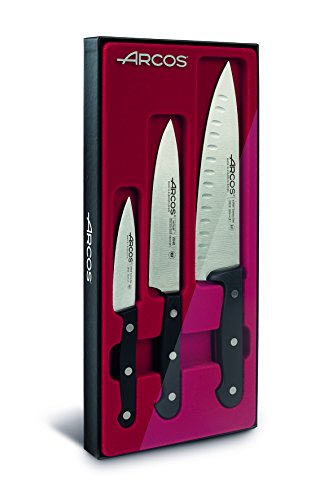 Arcos Set De Cuchillos, Acero Inoxidable, Negro, 45x20x5 cm, 3 Unidades Arcos Set De Cuchillos, Acero Inoxidable, Negro, 45x20x5 cm, 3 Unidades