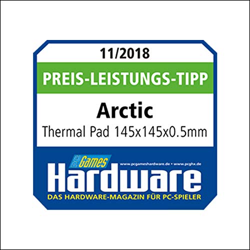 ARCTIC Thermal Pad, Paquete de 1 (145 x 145 x 1,0 mm) - Disipador térmico basado en Silicona con 6,0 W/MK Conductividad térmica y dureza Especialmente Reducida - Azul ARCTIC Thermal Pad, Paquete de 1 (145 x 145 x 1,0 mm) - Disipador térmico basado en Silicona con 6,0 W/MK Conductividad térmica y dureza Especialmente Reducida - Azul