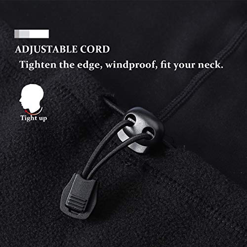 Arcweg Calentadores De Cuello para Moto Forro Polar Multifuncional Braga Cuello para Hombre y Mujer Accesorio De Esquí Moto Bicicleta Negro