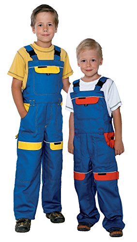 ARDON Niños Peto de Trabajo Ropa Pantalones Trabajo Pantalon Bob el Constructor Niño Ropa de Trabajo, Pantalones al jardín, 100% de algodón, Babero y Brace (Azul/Rojo, 98)