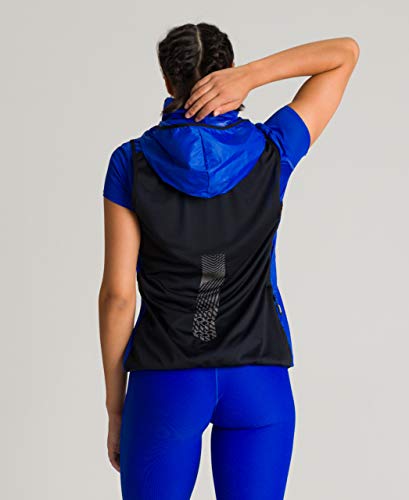 ARENA Chaleco de Running para Mujer, Mujer, Chaqueta, 002226, Azul neón y Negro, Extra-Large