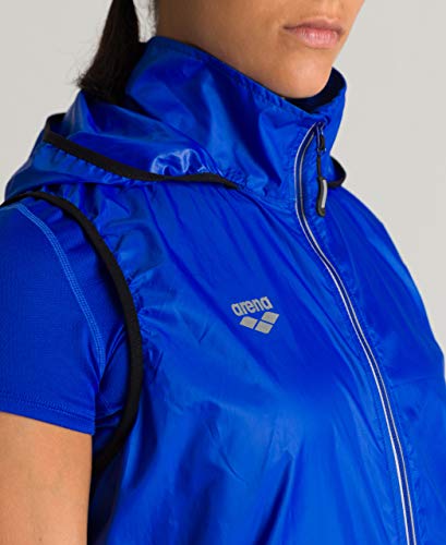 ARENA Chaleco de Running para Mujer, Mujer, Chaqueta, 002226, Azul neón y Negro, Extra-Large