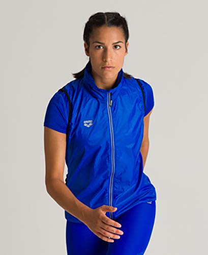 ARENA Chaleco de Running para Mujer, Mujer, Chaqueta, 002226, Azul neón y Negro, Extra-Large