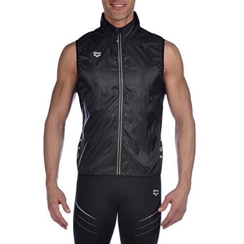 Arena M Gilet Chaleco para Correr Hombre, Black, XL