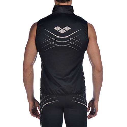 Arena M Gilet Chaleco para Correr Hombre, Black, XL