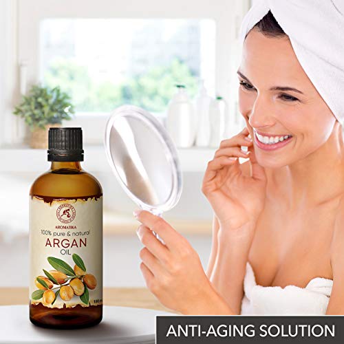 Argan Aceite 100ml - Argania Spinosa Kernel - Marruecos - 100% Puro y Natural - Cuidado para Сabello - Pelo - Piel - Rostro - Cuerpo - Argan Oil 100ml