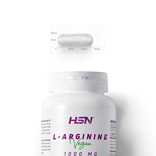 Arginina 1000mg de HSN | Óxido Nítrico, Mejora el Rendimiento Deportivo | Vegano, Sin Gluten, Sin Lactosa, 120 Cápsulas Vegetales Arginina 1000mg de HSN | Óxido Nítrico, Mejora el Rendimiento Deportivo | Vegano, Sin Gluten, Sin Lactosa, 120 Cápsulas Vegetales
