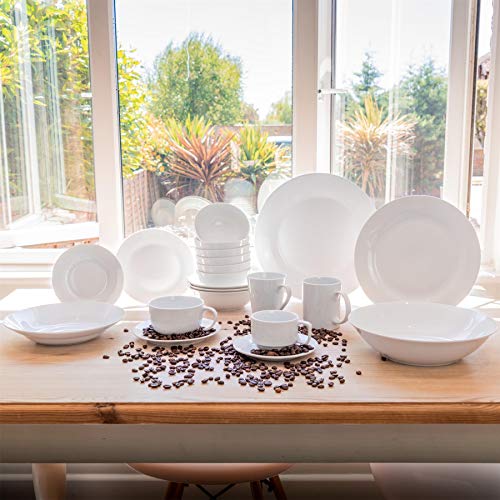 Argon Tableware Huevera Set - Porcelana Copas del Hard pasados ​​por Agua Huevos - Blanco - Pack de 4