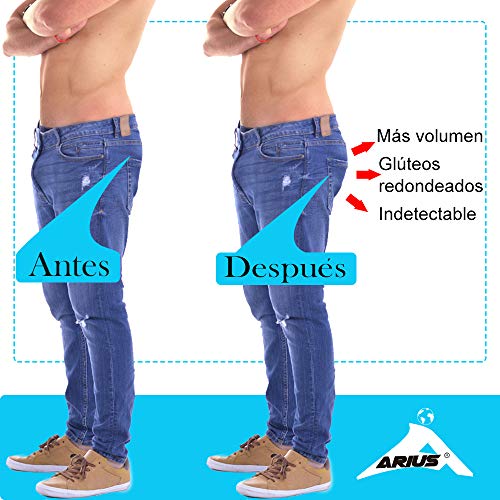 ARIUS Calzoncillo Boxer con Relleno Trasero para Aumentar el Volumen y tamaño de glúteos y Levanta - Push up y Relleno de Nalgas - Men’s Padded Buttocks - Men's Shapewear (M)