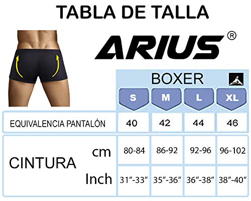 ARIUS Calzoncillo Boxer con Relleno Trasero para Aumentar el Volumen y tamaño de glúteos y Levanta - Push up y Relleno de Nalgas - Men’s Padded Buttocks - Men's Shapewear (M)