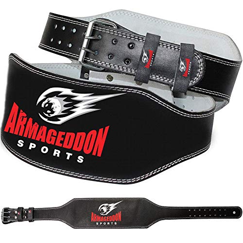 ARMAGEDDON SPORTS Cinturón Musculación para Halterofilia Levantamiento de Pesas Gimnasio Fitness Gym - 15 cm de Ancho Protección Lumbar - Cuero Auténtica para Hombre y Mujer ARMAGEDDON SPORTS Cinturón Musculación para Halterofilia Levantamiento de Pesas Gimnasio Fitness Gym - 15 cm de Ancho Protección Lumbar - Cuero Auténtica para Hombre y Mujer