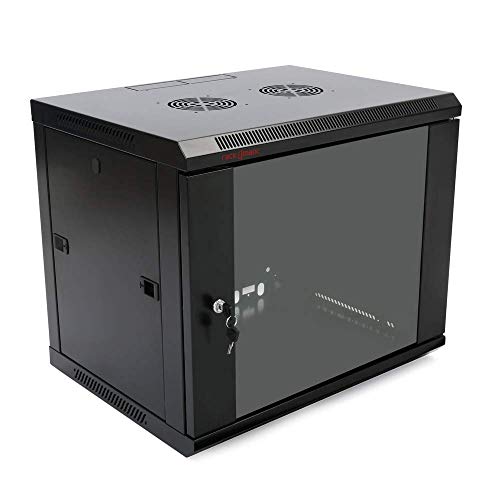 Armario Rack Mural 19" 9U 600x450x500mm Pared Negro SOHORack de RackMatic Armario Rack Mural 19" 9U 600x450x500mm Pared Negro SOHORack de RackMatic