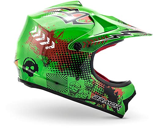 ARMOR Helmets AKC-49 Casco Moto-Cross, DOT certificado, Bolsa de transporte, L (57-58cm), Verde