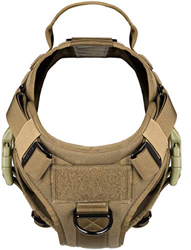 Arnés táctico ligero para perro con mango, K9 entrenamiento de trabajo Molle Chaleco, clip frontal sin tirar, panel de gancho y bucle para identificación de perro personalizado parche de insignia Arnés táctico ligero para perro con mango, K9 entrenamiento de trabajo Molle Chaleco, clip frontal sin tirar, panel de gancho y bucle para identificación de perro personalizado parche de insignia