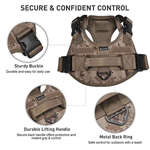 Arnés táctico para perro sin tirones con asa, chaleco militar, arnés de patrulla para perro de trabajo con hebillas, clips de correa, a prueba de escape, arnés ajustable para entrenamiento de perros Arnés táctico para perro sin tirones con asa, chaleco militar, arnés de patrulla para perro de trabajo con hebillas, clips de correa, a prueba de escape, arnés ajustable para entrenamiento de perros