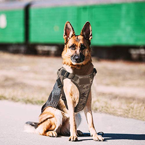Arnés táctico para perro sin tirones con asa, chaleco militar, arnés de patrulla para perro de trabajo con hebillas, clips de correa, a prueba de escape, arnés ajustable para entrenamiento de perros Arnés táctico para perro sin tirones con asa, chaleco militar, arnés de patrulla para perro de trabajo con hebillas, clips de correa, a prueba de escape, arnés ajustable para entrenamiento de perros