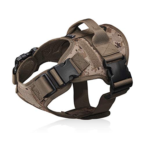 Arnés táctico para perro sin tirones con asa, chaleco militar, arnés de patrulla para perro de trabajo con hebillas, clips de correa, a prueba de escape, arnés ajustable para entrenamiento de perros Arnés táctico para perro sin tirones con asa, chaleco militar, arnés de patrulla para perro de trabajo con hebillas, clips de correa, a prueba de escape, arnés ajustable para entrenamiento de perros