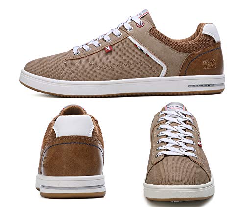 ARRIGO BELLO Zapatos Hombre Vestir Casual Zapatillas Deportivas Running Sneakers Corriendo Transpirable Tamaño 40-46 (44 EU, marrón)