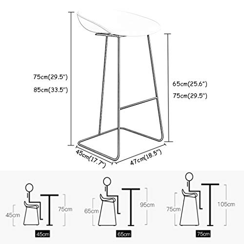 Arte de Hierro Taburetes de Bar Sillas de Pub para el Desayuno en el Taburete de la Cocina con Asiento/reposapiés Confort, Taburete de Bar nórdico Metal Creativo Silla del Comedor, Negro