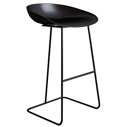 Arte de Hierro Taburetes de Bar Sillas de Pub para el Desayuno en el Taburete de la Cocina con Asiento/reposapiés Confort, Taburete de Bar nórdico Metal Creativo Silla del Comedor, Negro