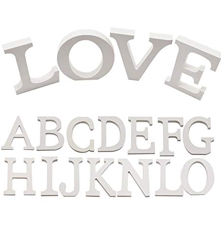 Arte infinita - Letras y números de madera alfabeto para decoración 15 cm (A)