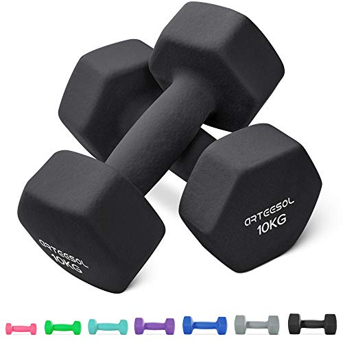 arteesol Mancuernas 1kg/2kg/3kg/4kg/5kg/8kg Pares con Mancuernas Ligero Pesado para Hombres Mujeres Pesos Gimnasio en casa Ejercicio de Fuerza Impermeable y Antideslizante con (2x10KG) arteesol Mancuernas 1kg/2kg/3kg/4kg/5kg/8kg Pares con Mancuernas Ligero Pesado para Hombres Mujeres Pesos Gimnasio en casa Ejercicio de Fuerza Impermeable y Antideslizante con (2x10KG)