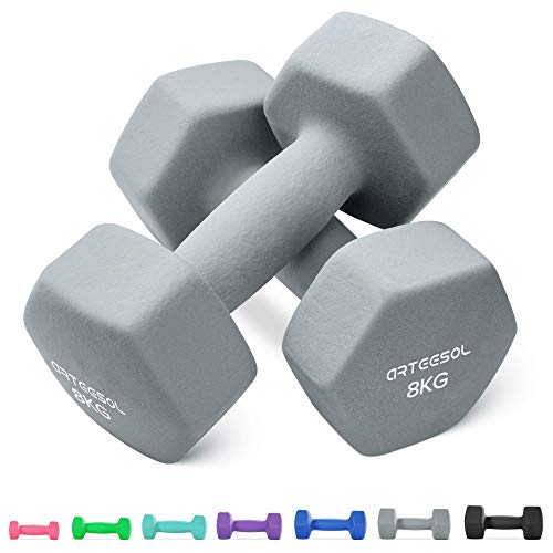 arteesol Mancuernas 1kg/2kg/3kg/4kg/5kg/8kg/10KG Pares con Mancuernas Ligero Pesado para Hombres Mujeres Pesos Gimnasio en casa Ejercicio de Fuerza Impermeable y Antideslizante (2x8kg) arteesol Mancuernas 1kg/2kg/3kg/4kg/5kg/8kg/10KG Pares con Mancuernas Ligero Pesado para Hombres Mujeres Pesos Gimnasio en casa Ejercicio de Fuerza Impermeable y Antideslizante (2x8kg)