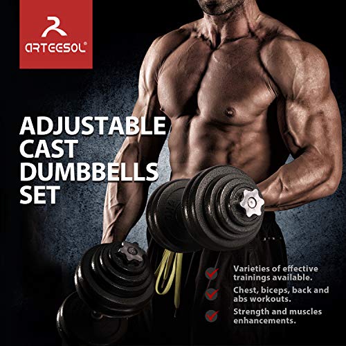 arteesol - Mancuernas Ajustables de Hierro Fundido Individual 10 kg, 15 kg, 20 kg, 30 kg, para Profesionales del Fitness (1x30kg)