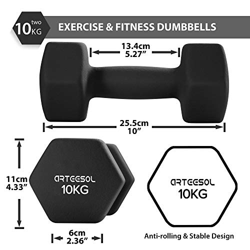 arteesol Mancuernas de Neopreno Peso 1kg/2kg/3kg/4kg/5kg/8kg/10 kg en Pares para Hombres Mujeres Niños Adultos Juego de Pesas de Levantamiento Ejercicios (10kg) arteesol Mancuernas de Neopreno Peso 1kg/2kg/3kg/4kg/5kg/8kg/10 kg en Pares para Hombres Mujeres Niños Adultos Juego de Pesas de Levantamiento Ejercicios (10kg)