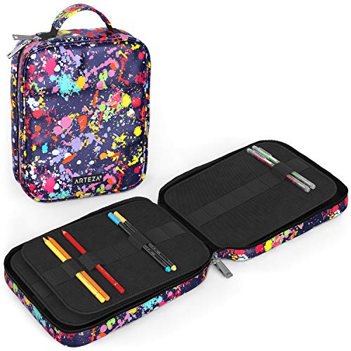 Arteza Estuche para lápices de arte | 64 ranuras elásticas | Capacidad para 205 lápices | Diseño en forma de salpicaduras de pintura | Unisex para cualquier edad | Apto para bolígrafos y rotuladores Arteza Estuche para lápices de arte | 64 ranuras elásticas | Capacidad para 205 lápices | Diseño en forma de salpicaduras de pintura | Unisex para cualquier edad | Apto para bolígrafos y rotuladores