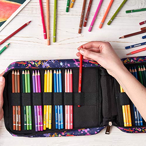 Arteza Estuche para lápices de arte | 64 ranuras elásticas | Capacidad para 205 lápices | Diseño en forma de salpicaduras de pintura | Unisex para cualquier edad | Apto para bolígrafos y rotuladores Arteza Estuche para lápices de arte | 64 ranuras elásticas | Capacidad para 205 lápices | Diseño en forma de salpicaduras de pintura | Unisex para cualquier edad | Apto para bolígrafos y rotuladores