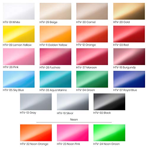 Arteza Papel de vinilo textil imprimible | Hojas de vinilo de papel transfer para camisetas y tejidos varios (25,4 x 30,5cm) | 22 colores surtidos