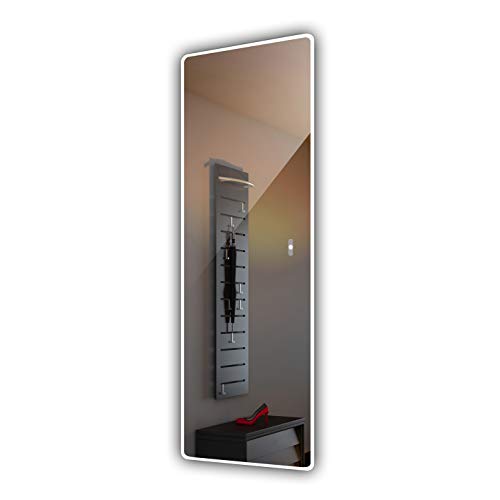 Artforma 60x130cm Espejo con LED Iluminación Moderno para el baño, Sala, Dormitorio, Pasillo con Interruptor iluminación - Cálido/Frío Blanco A++ L59