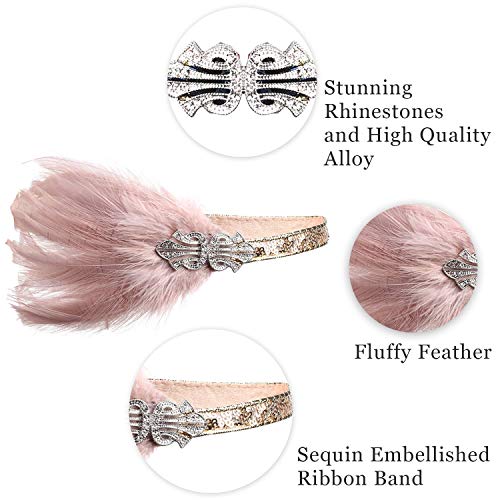 ArtiDeco 1920 Diadema de Pluma Cinta para el Pelo con Cristal Vintage Años 20 Flapper Pelo Banda de Pluma con Lentejuelas Disfraz Gatsby Accesorio ArtiDeco 1920 Diadema de Pluma Cinta para el Pelo con Cristal Vintage Años 20 Flapper Pelo Banda de Pluma con Lentejuelas Disfraz Gatsby Accesorio