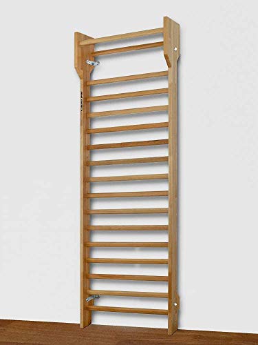 ARTIMEX Escalera de Madera Sueca (Pared de Resorte) para Fisioterapia y Gimnasia en casa, gimnasios, clínicas, centros de Fitness y escuelas - Espaldera de Madera de Haya, código 216-F