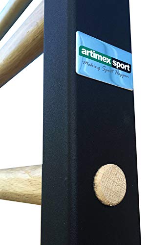 ARTIMEX espaldera Metal/Madera para Fisioterapia y Gimnasia - Utilizado en hogares, gimnasios, clínicas y centros de acondicionamiento físico - 230x90 cm, código 221-M