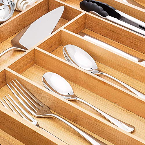 Artisware Bamboo Organizador del cajón Extensible, Cubiertos y Bandeja utensilio (7 Compartimentos Ampliable) Artisware Bamboo Organizador del cajón Extensible, Cubiertos y Bandeja utensilio (7 Compartimentos Ampliable)