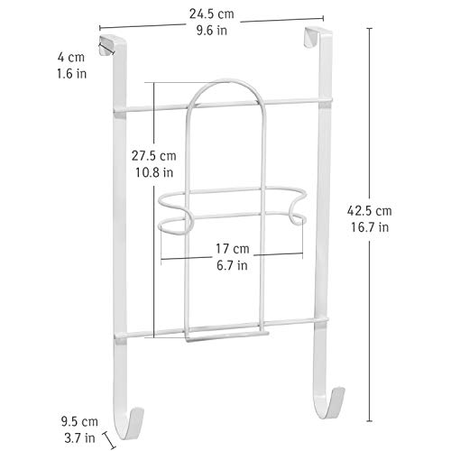 ArtMoon Flint Soporte de Puerta Colgador para Plancha y Tabla de Planchar Acero Recubierto de Vinilo 24.5X9.5X42.5cm