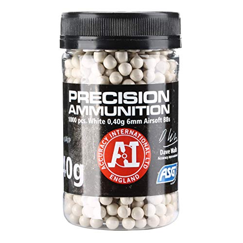 Asg Accuracy International Bolas 0.40 g (X1000) decantador rápido Adulto Unisex, Color Blanco, Talla única