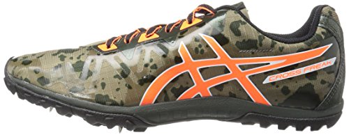 ASICS Cross Freak 2 Cross Country Spike para hombre, Verde (Bolsa de deporte, color verde oscuro/naranja), 36.5 EU