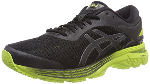 Asics Gel-Kayano 25, Zapatillas de Entrenamiento Hombre, Negro (Black/Neon Lime 001), 43.5 EU