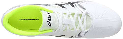 Asics Hypersprint 6, Zapatillas de Atletismo Unisex Adulto, Blanco (White/Black/Safety Yellow 0190), 44.5 EU