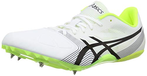 Asics Hypersprint 6, Zapatillas de Atletismo Unisex Adulto, Blanco (White/Black/Safety Yellow 0190), 44.5 EU